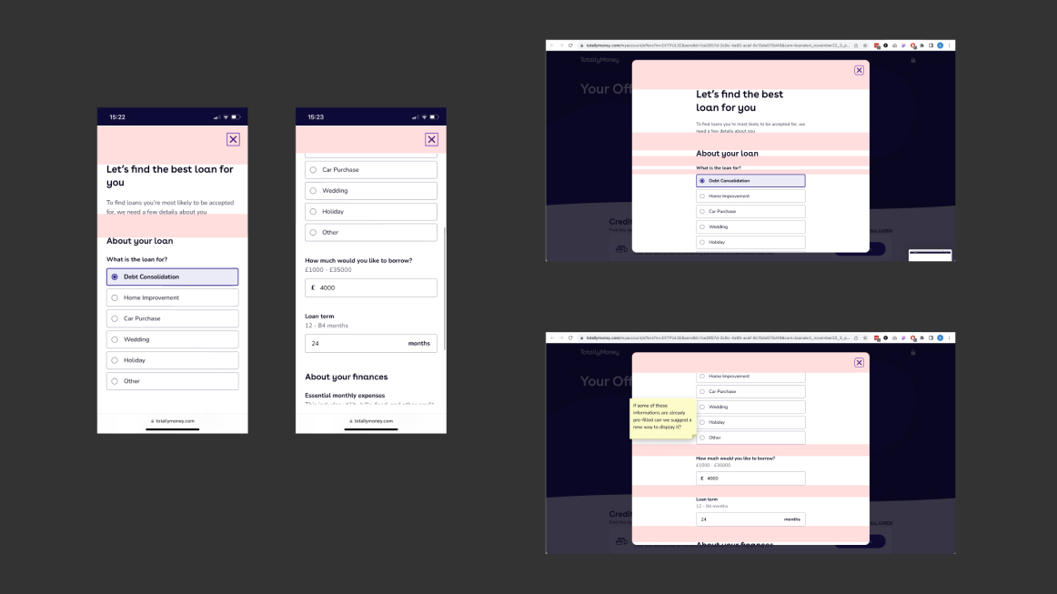 Loan funnel optimization